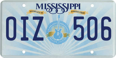 MS license plate OIZ506