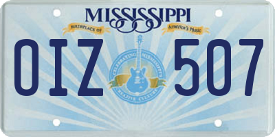 MS license plate OIZ507