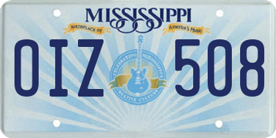 MS license plate OIZ508