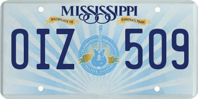 MS license plate OIZ509