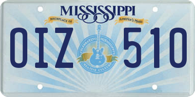 MS license plate OIZ510
