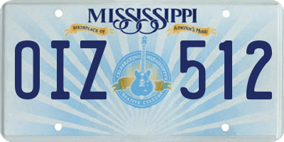 MS license plate OIZ512