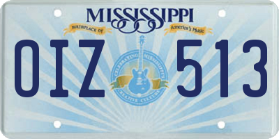 MS license plate OIZ513