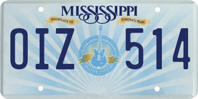 MS license plate OIZ514