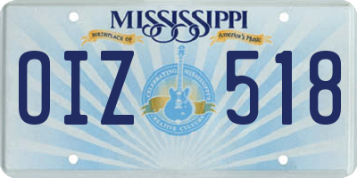 MS license plate OIZ518