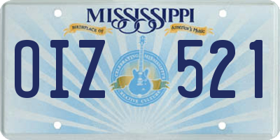 MS license plate OIZ521