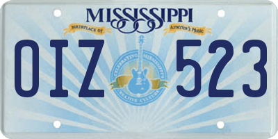 MS license plate OIZ523