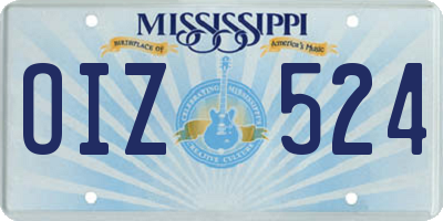 MS license plate OIZ524