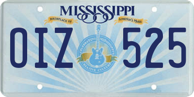 MS license plate OIZ525