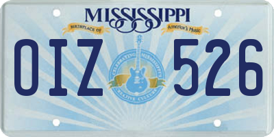 MS license plate OIZ526