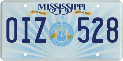 MS license plate OIZ528