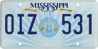 MS license plate OIZ531