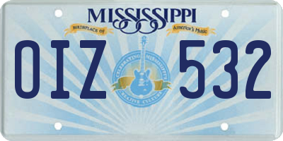 MS license plate OIZ532