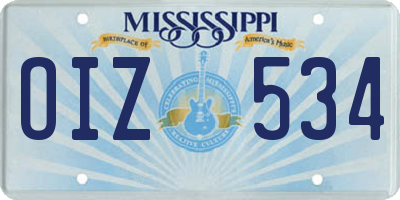 MS license plate OIZ534