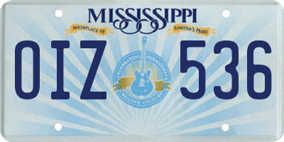 MS license plate OIZ536