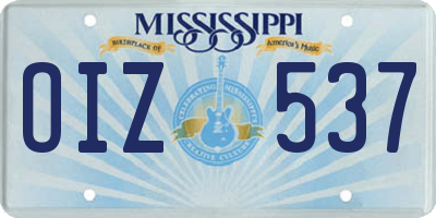 MS license plate OIZ537