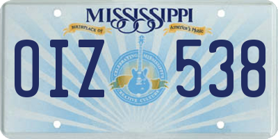 MS license plate OIZ538