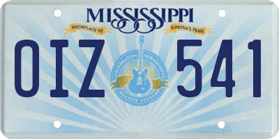 MS license plate OIZ541