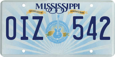 MS license plate OIZ542