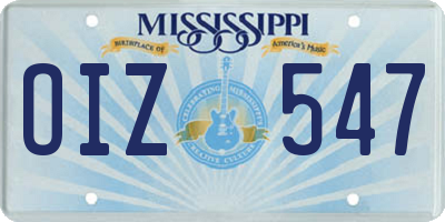 MS license plate OIZ547