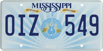 MS license plate OIZ549