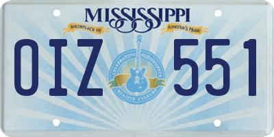 MS license plate OIZ551