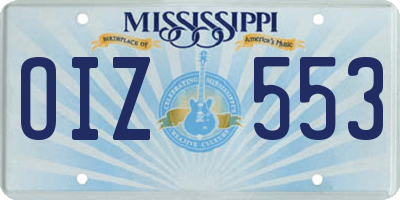 MS license plate OIZ553