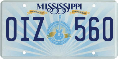 MS license plate OIZ560