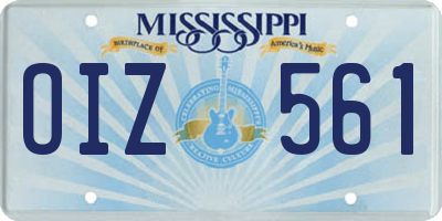 MS license plate OIZ561