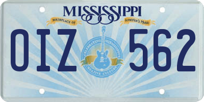 MS license plate OIZ562