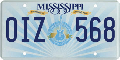 MS license plate OIZ568