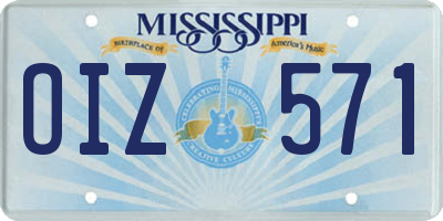 MS license plate OIZ571
