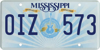 MS license plate OIZ573