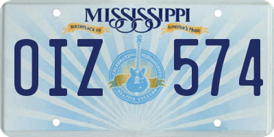 MS license plate OIZ574