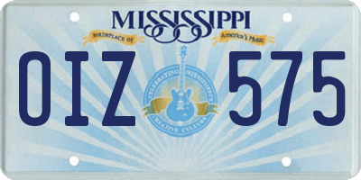 MS license plate OIZ575