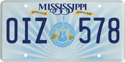 MS license plate OIZ578