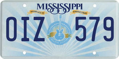 MS license plate OIZ579