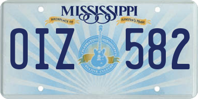 MS license plate OIZ582
