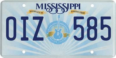 MS license plate OIZ585