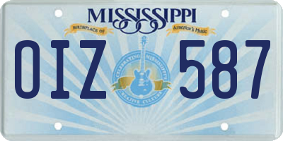 MS license plate OIZ587