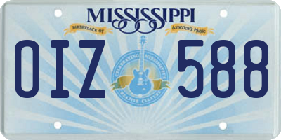 MS license plate OIZ588