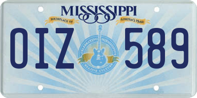 MS license plate OIZ589