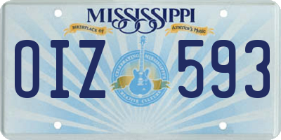 MS license plate OIZ593