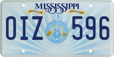 MS license plate OIZ596