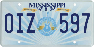 MS license plate OIZ597