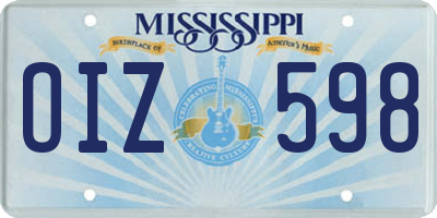 MS license plate OIZ598