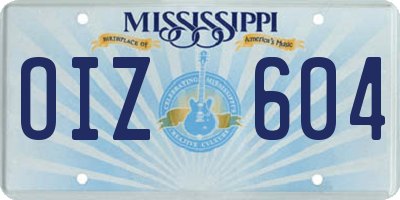 MS license plate OIZ604