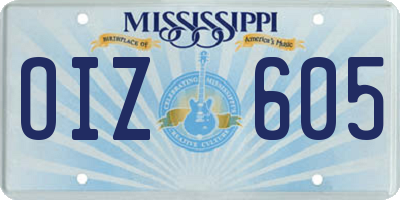 MS license plate OIZ605