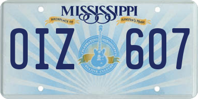 MS license plate OIZ607