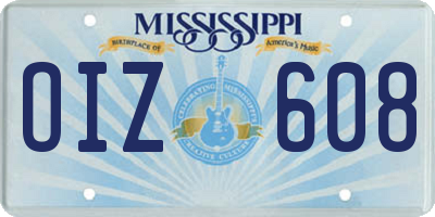 MS license plate OIZ608